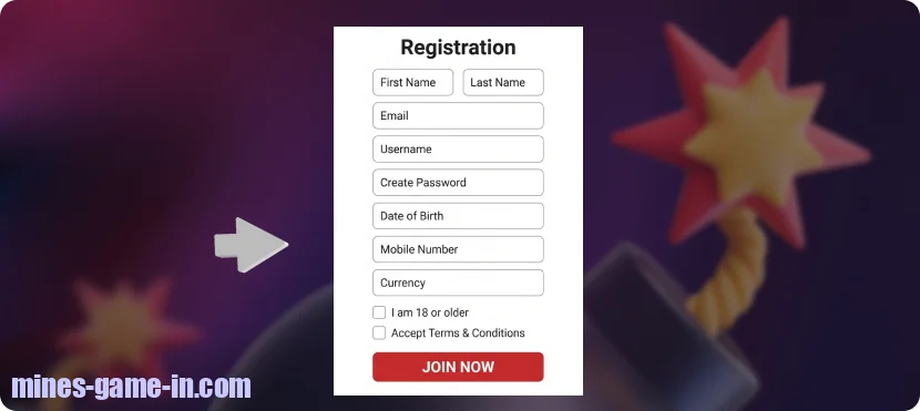 Go to the Mines Bet official site in your browser and click the Log In button near the top of the page